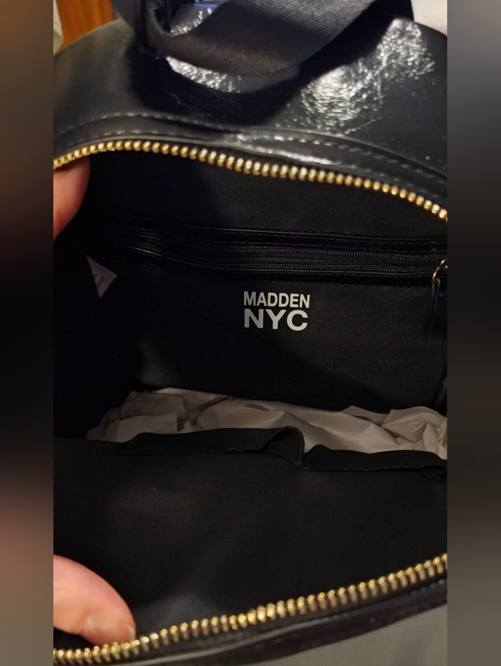 NWT! Black Embossed Patent Mini Backpack - Picture 10 of 13